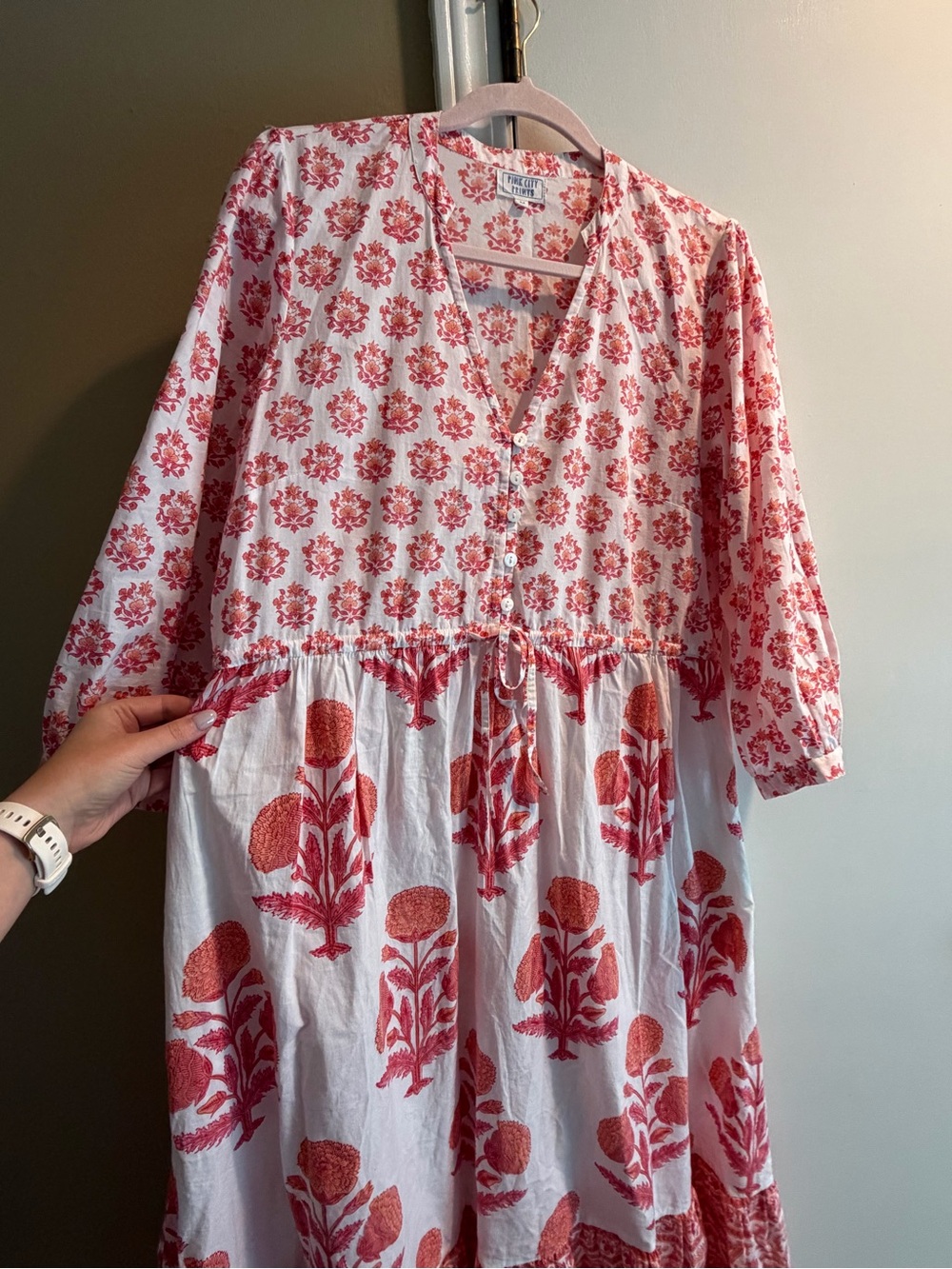 Pink City Prints Floral Pink Dress - Picture 5 of 8
